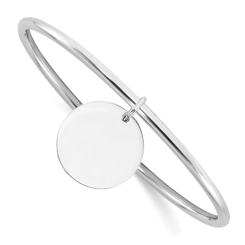 Sterlingsilber Rhodiniert mit Plättchen Hängend Schieber auf Armreif