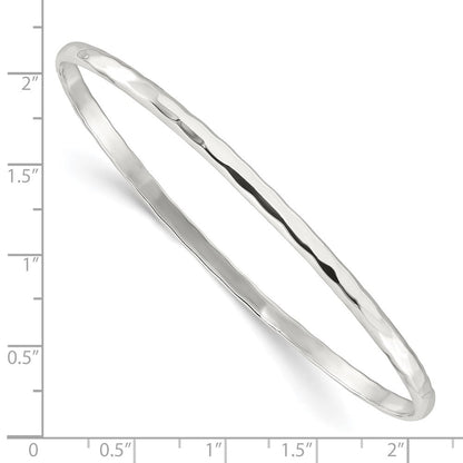Sterlingsilber Poliert Facettiert Schieber-on Armreif Armband