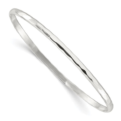 Sterlingsilber Poliert Facettiert Schieber-on Armreif Armband