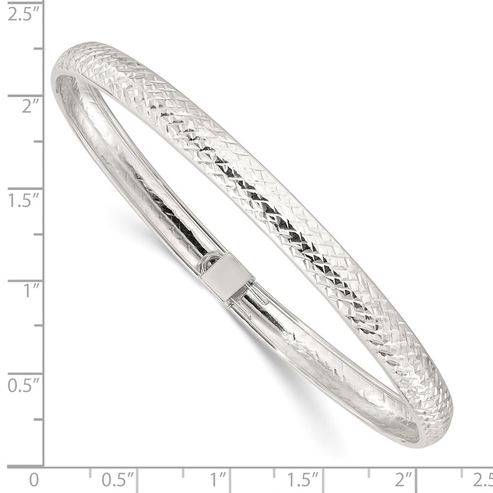Sterlingsilber Poliert und Diamantiert Flexibel Armreif