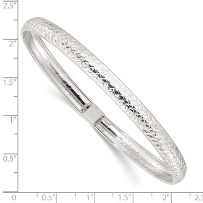 Sterlingsilber Poliert und Diamantiert Flexibel Armreif