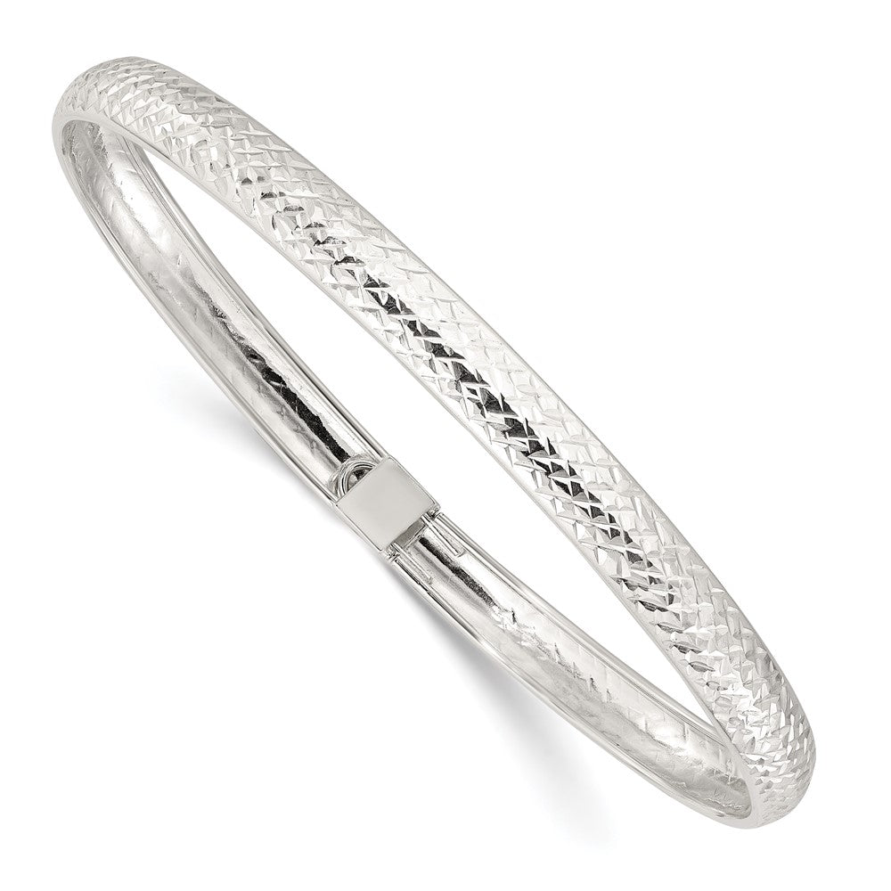 Sterlingsilber Poliert und Diamantiert Flexibel Armreif