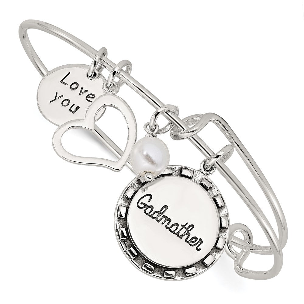 Sterlingsilber Antikisiert Syn. Perle Patin Charm Verstellbar Armreif