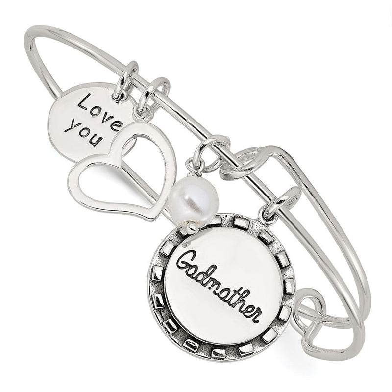 Sterlingsilber Antikisiert Syn. Perle Patin Charm Verstellbar Armreif