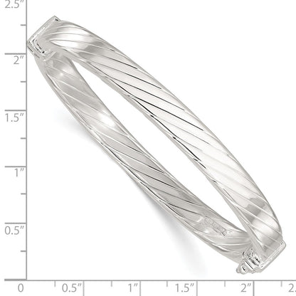 Sterlingsilber Striped 7mm Klappbar Armreif