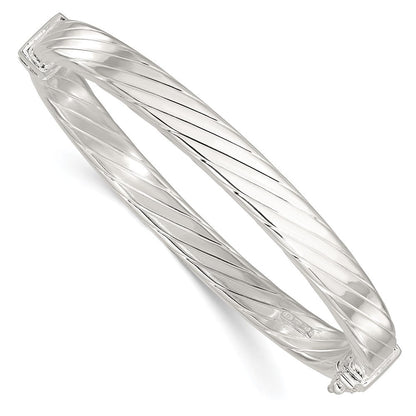 Sterlingsilber Striped 7mm Klappbar Armreif