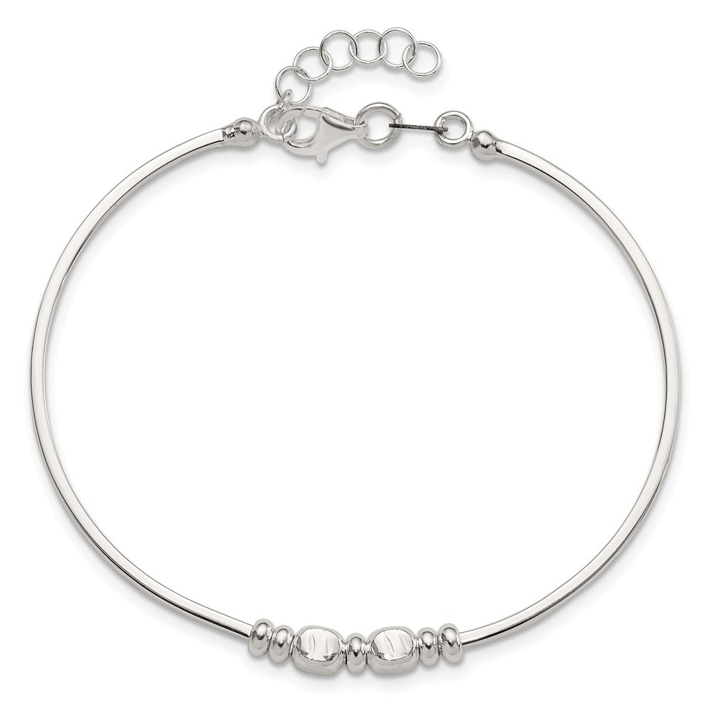 Sterlingsilber Rhodiniert Poliert Perlen Mit.75 in Verlängerung Armreif Armband