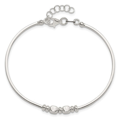 Sterlingsilber Rhodiniert Poliert Perlen Mit.75 in Verlängerung Armreif Armband