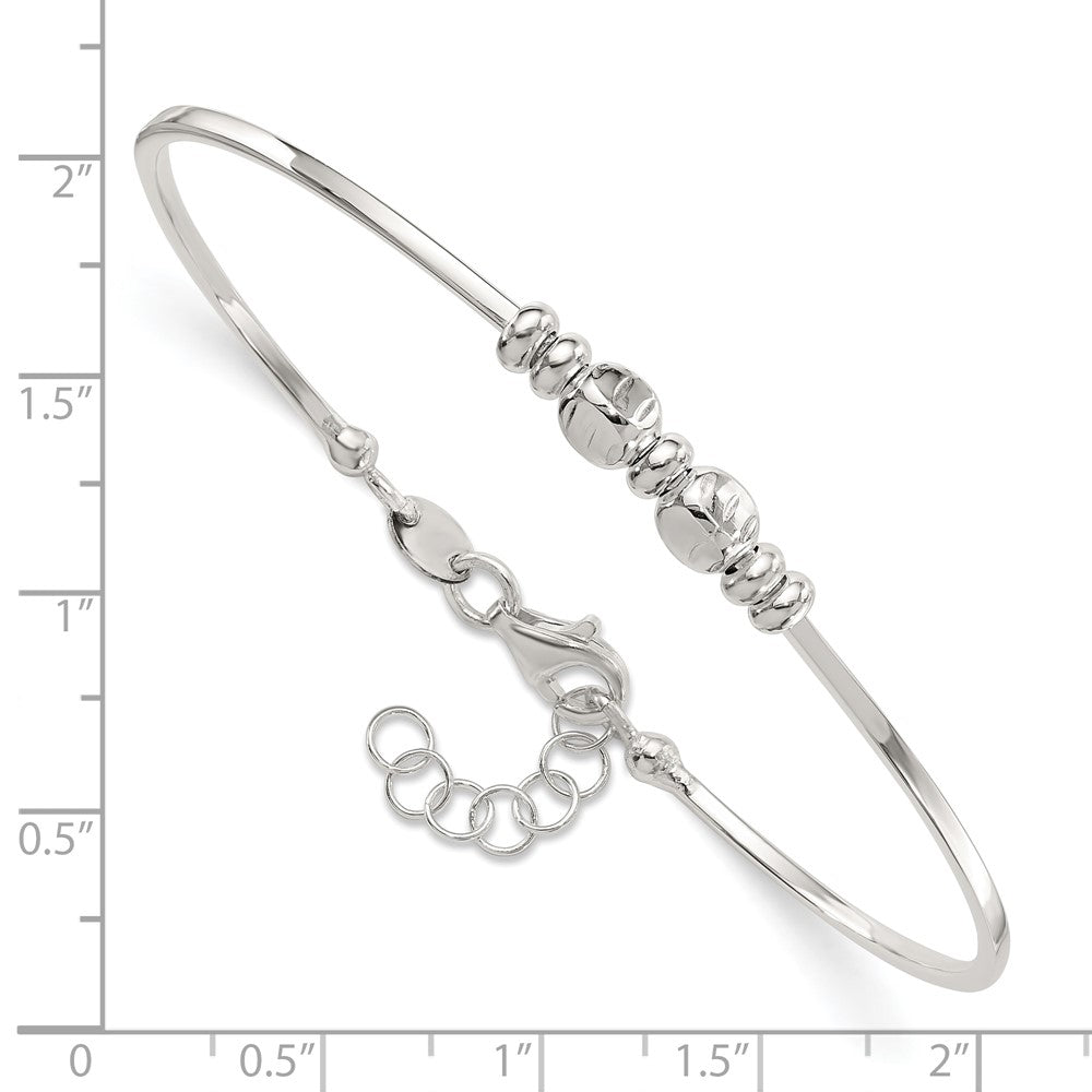 Sterlingsilber Rhodiniert Poliert Perlen Mit.75 in Verlängerung Armreif Armband