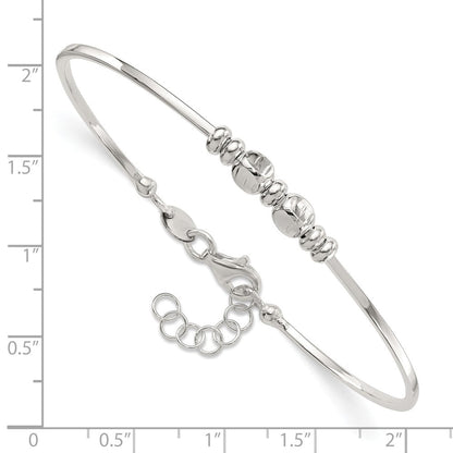 Sterlingsilber Rhodiniert Poliert Perlen Mit.75 in Verlängerung Armreif Armband