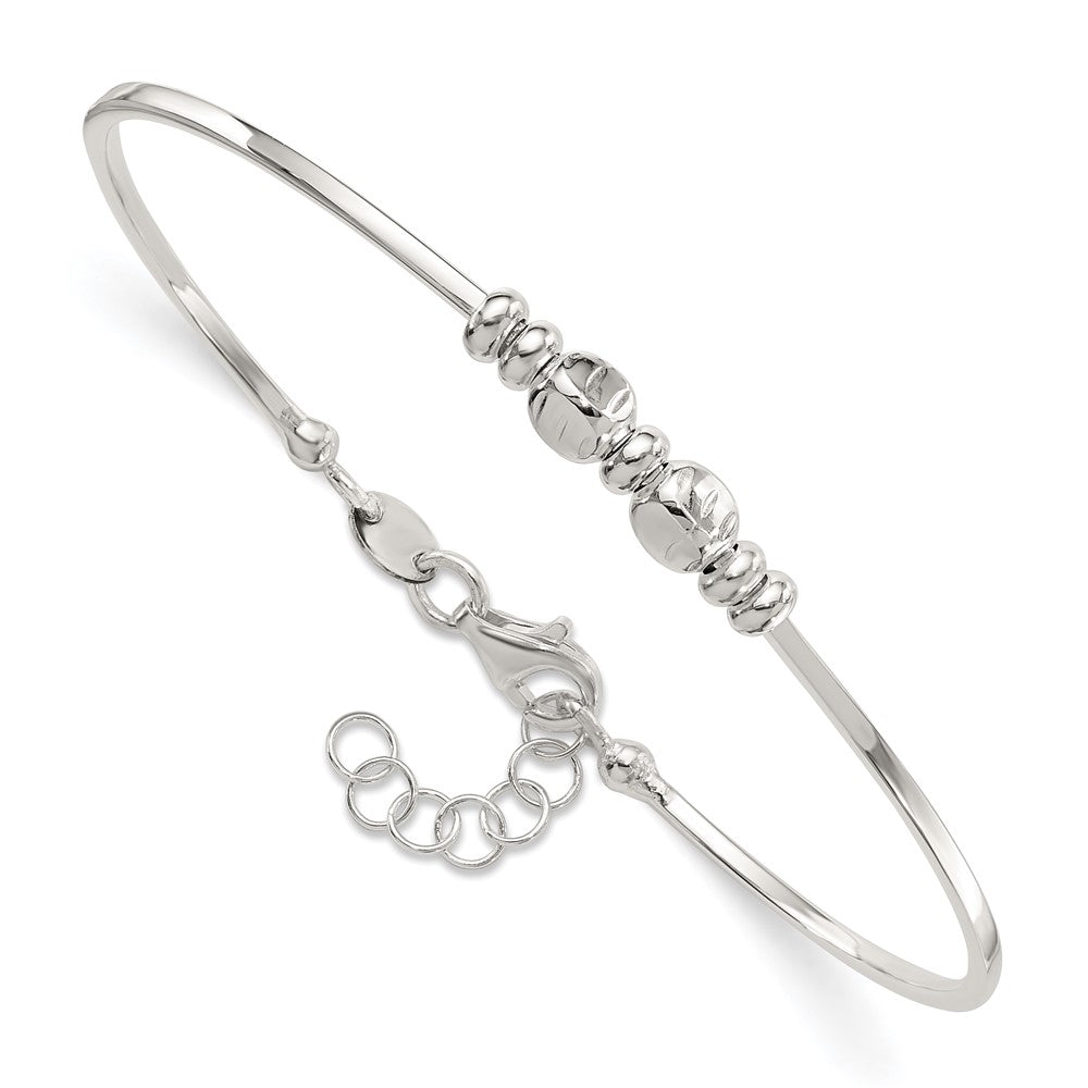 Sterlingsilber Rhodiniert Poliert Perlen Mit.75 in Verlängerung Armreif Armband