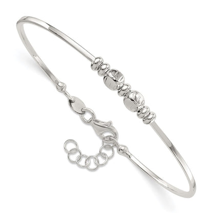 Sterlingsilber Rhodiniert Poliert Perlen Mit.75 in Verlängerung Armreif Armband