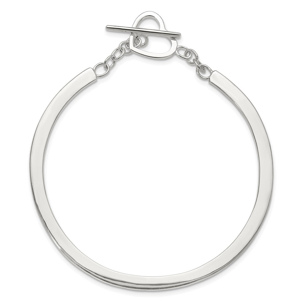 Sterlingsilber Poliert Herz Knebel Verschluss Armreif Armband