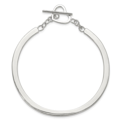 Sterlingsilber Poliert Herz Knebel Verschluss Armreif Armband