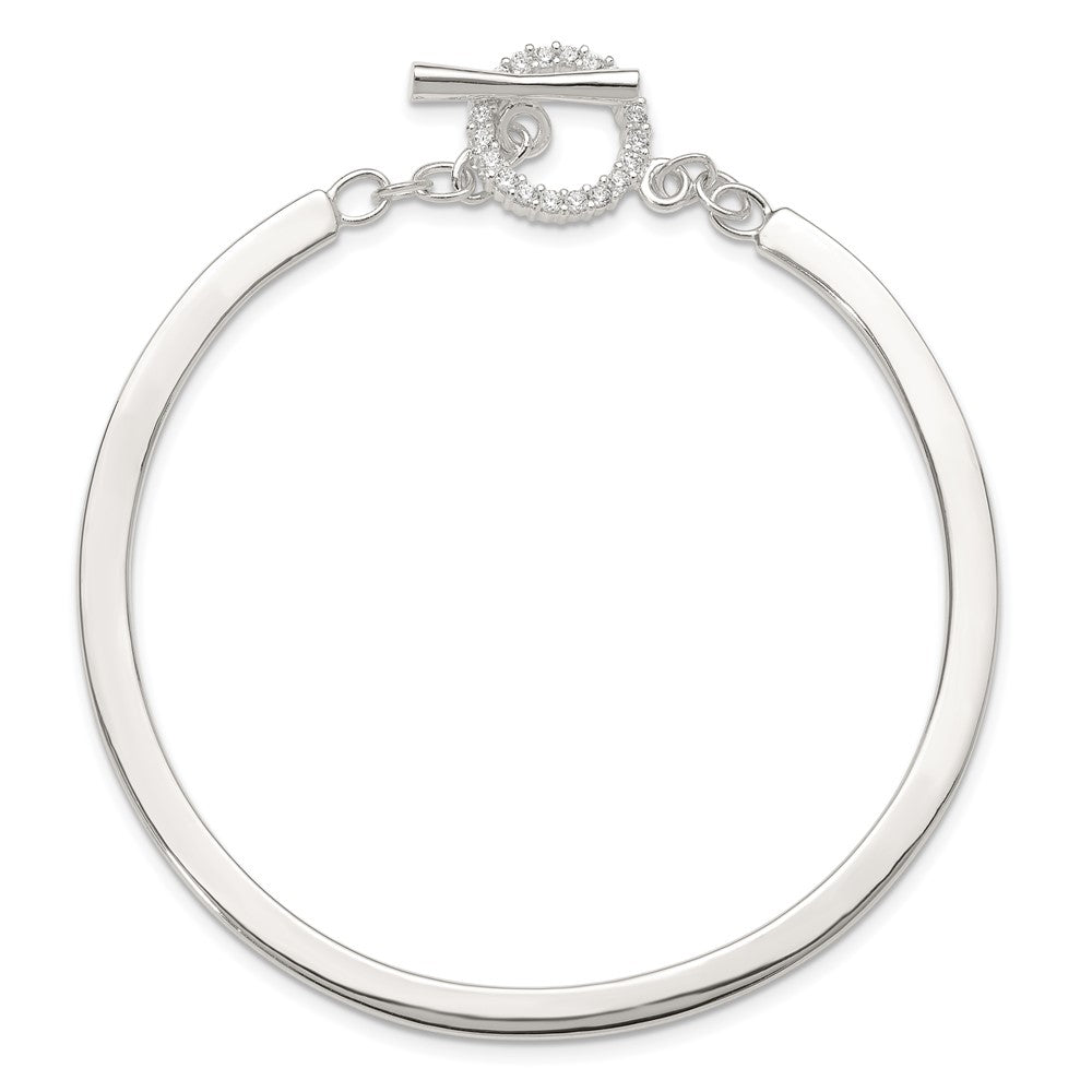 Sterlingsilber Poliert Zirkonia Knebel Verschluss Armreif Armband