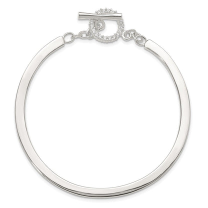 Sterlingsilber Poliert Zirkonia Knebel Verschluss Armreif Armband