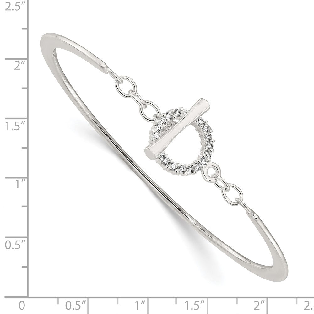 Sterlingsilber Poliert Zirkonia Knebel Verschluss Armreif Armband