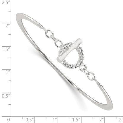 Sterlingsilber Poliert Zirkonia Knebel Verschluss Armreif Armband