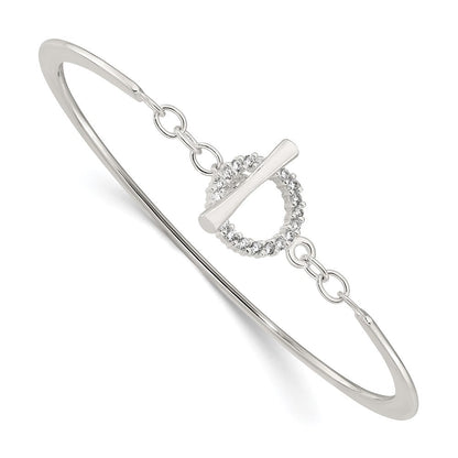 Sterlingsilber Poliert Zirkonia Knebel Verschluss Armreif Armband