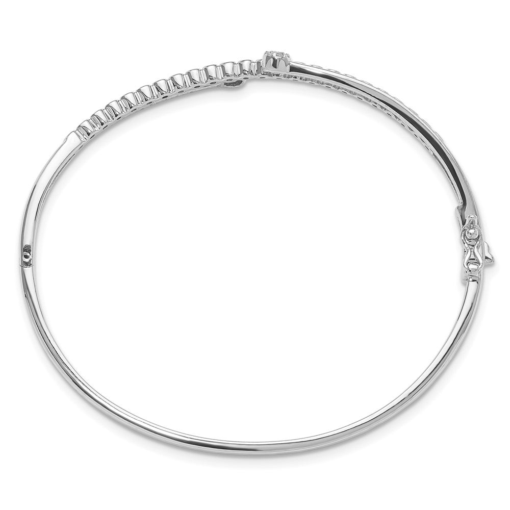 Sterlingsilber Rhodiniert Poliert Zirkonia Klappbar Armreif Armband