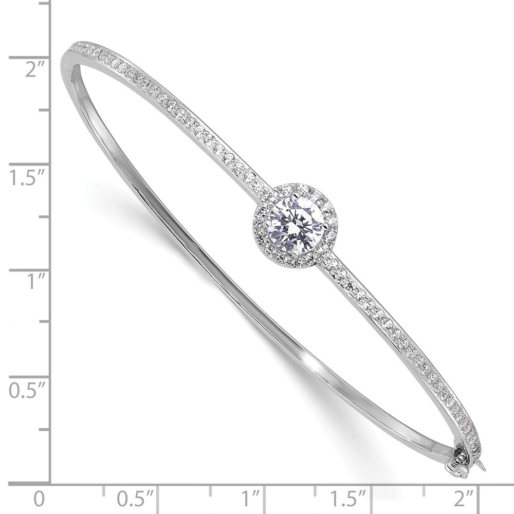 Sterlingsilber Rhodiniert Poliert Zirkonia Klappbar Armreif Armband