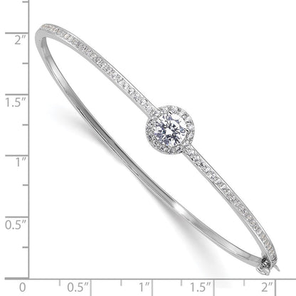 Sterlingsilber Rhodiniert Poliert Zirkonia Klappbar Armreif Armband