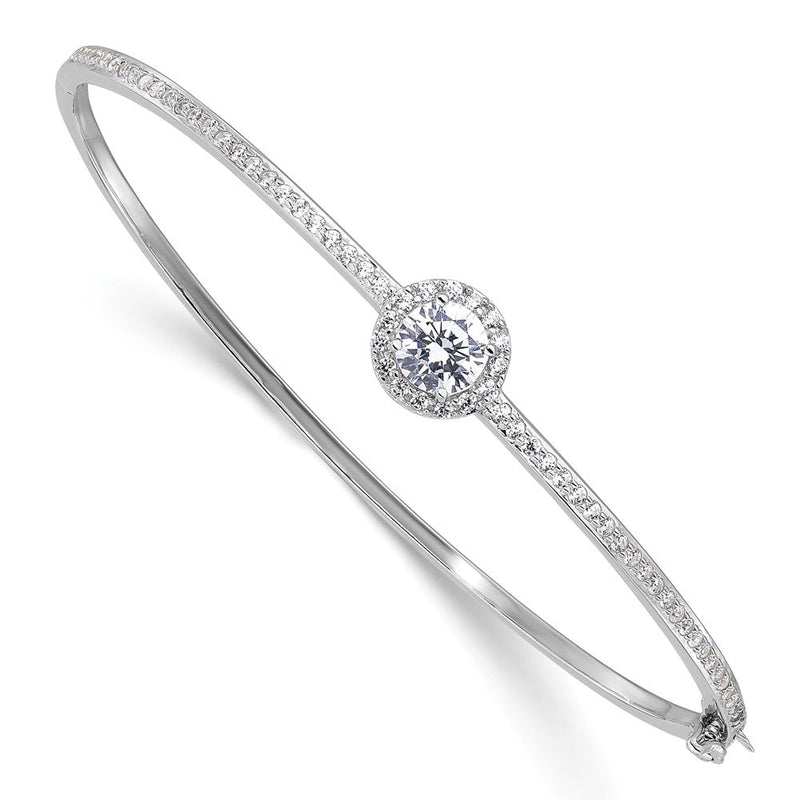 Sterlingsilber Rhodiniert Poliert Zirkonia Klappbar Armreif Armband