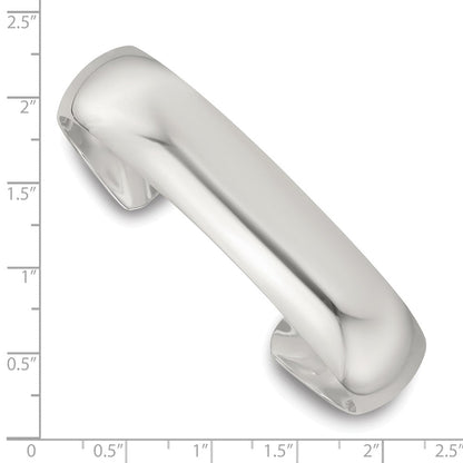Sterlingsilber Poliert 15mm Gewölbt Manschette Armreif