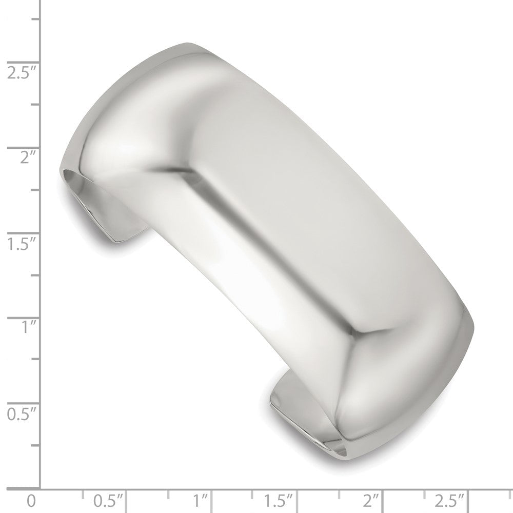 Sterlingsilber Poliert 25mm Gewölbt Manschette Armreif