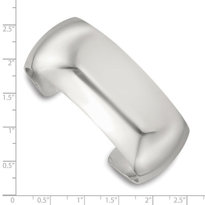 Sterlingsilber Poliert 25mm Gewölbt Manschette Armreif