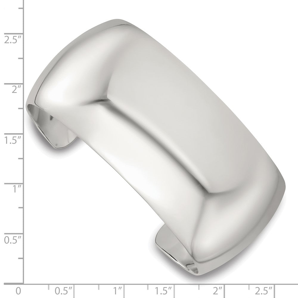 Sterlingsilber Poliert 30mm Gewölbt Manschette Armreif