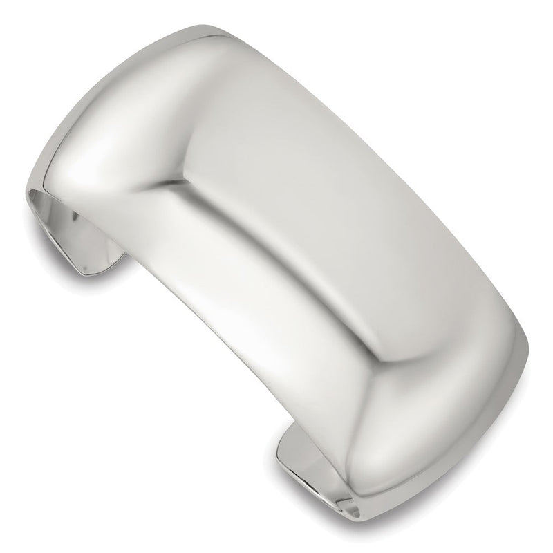 Sterlingsilber Poliert 30mm Gewölbt Manschette Armreif