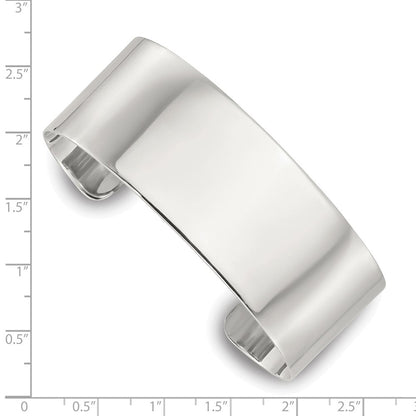 Sterlingsilber Poliert 25mm Flach Manschette Armreif
