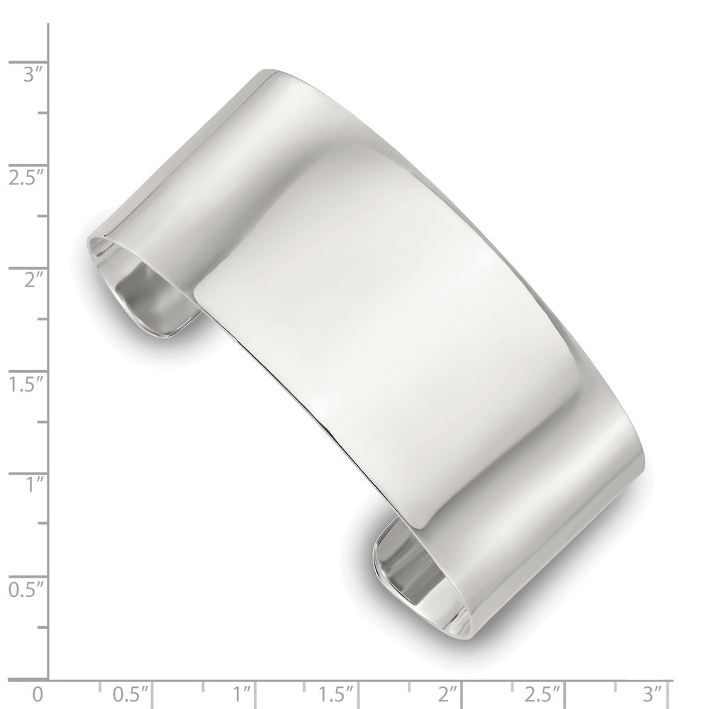Sterlingsilber Poliert 30mm Flach Manschette Armreif