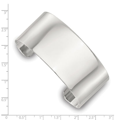 Sterlingsilber Poliert 30mm Flach Manschette Armreif