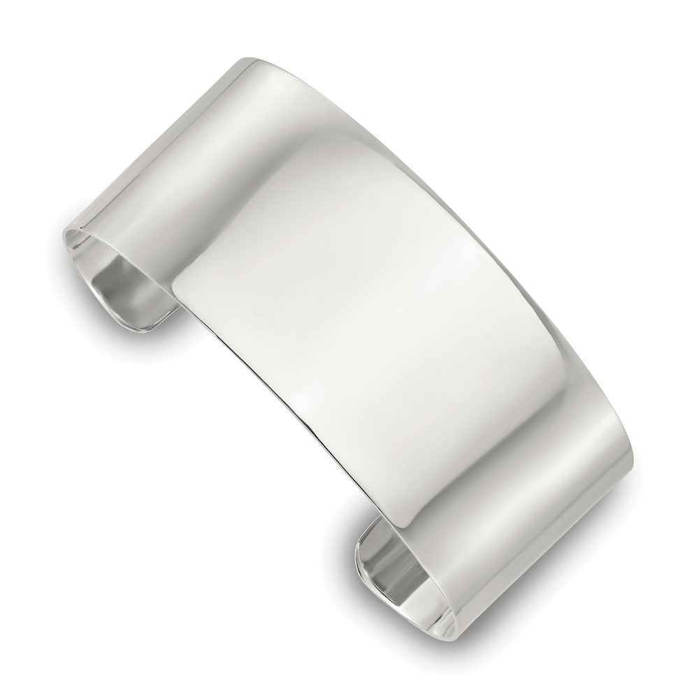 Sterlingsilber Poliert 30mm Flach Manschette Armreif