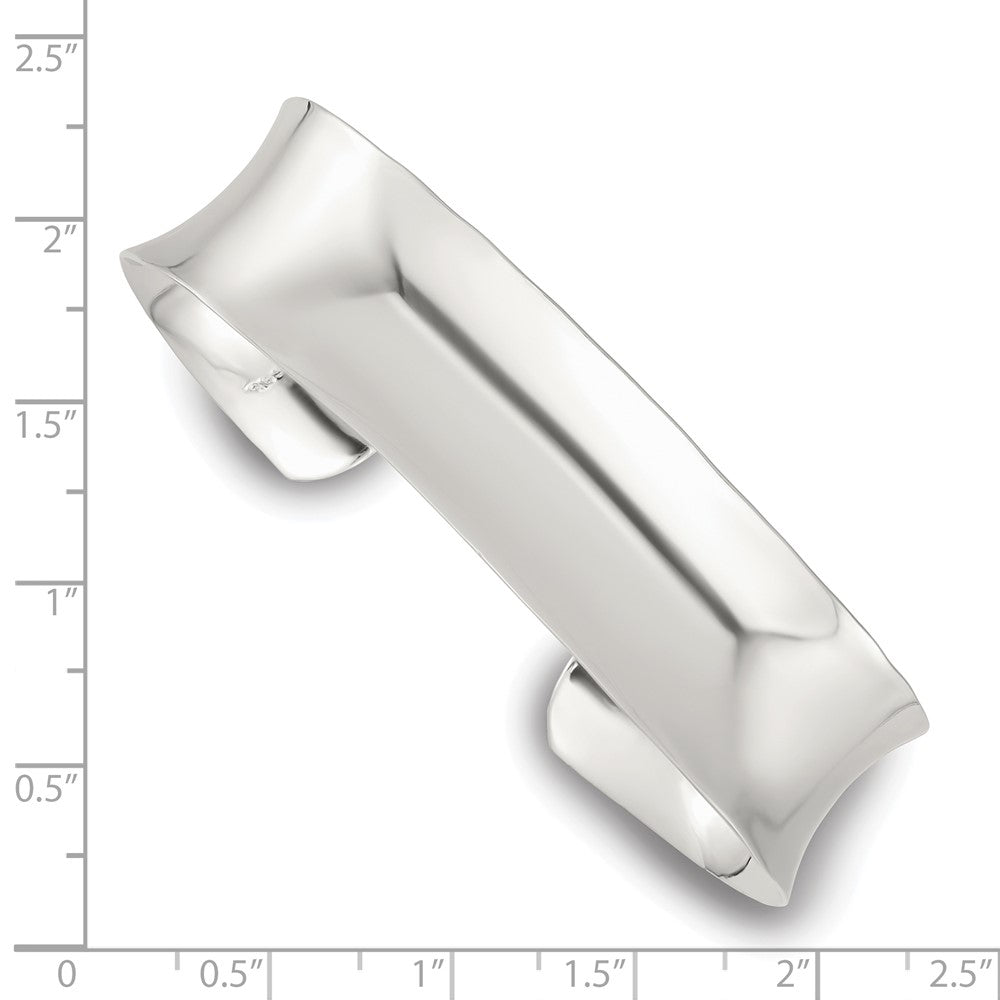Sterlingsilber Poliert 15mm Konkav Manschette Armreif