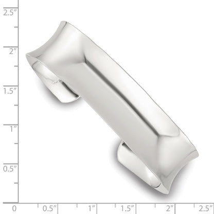 Sterlingsilber Poliert 15mm Konkav Manschette Armreif