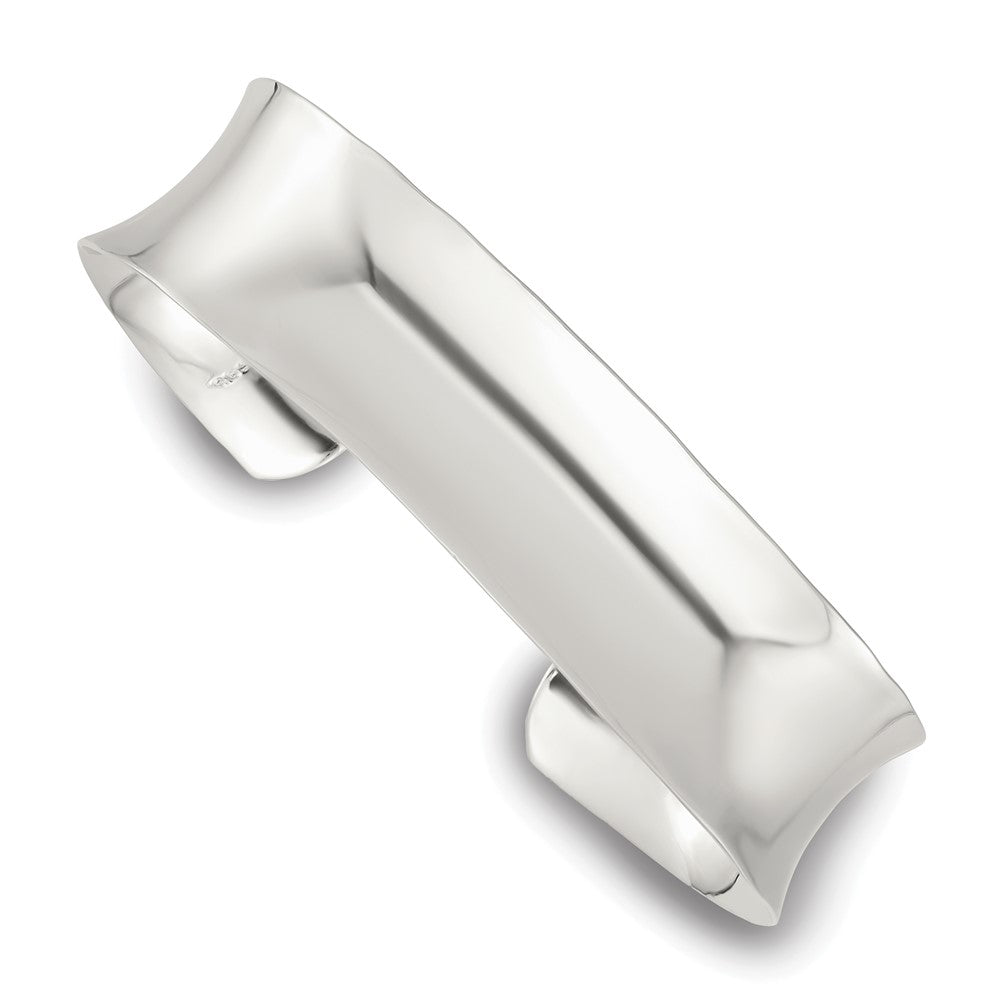 Sterlingsilber Poliert 15mm Konkav Manschette Armreif
