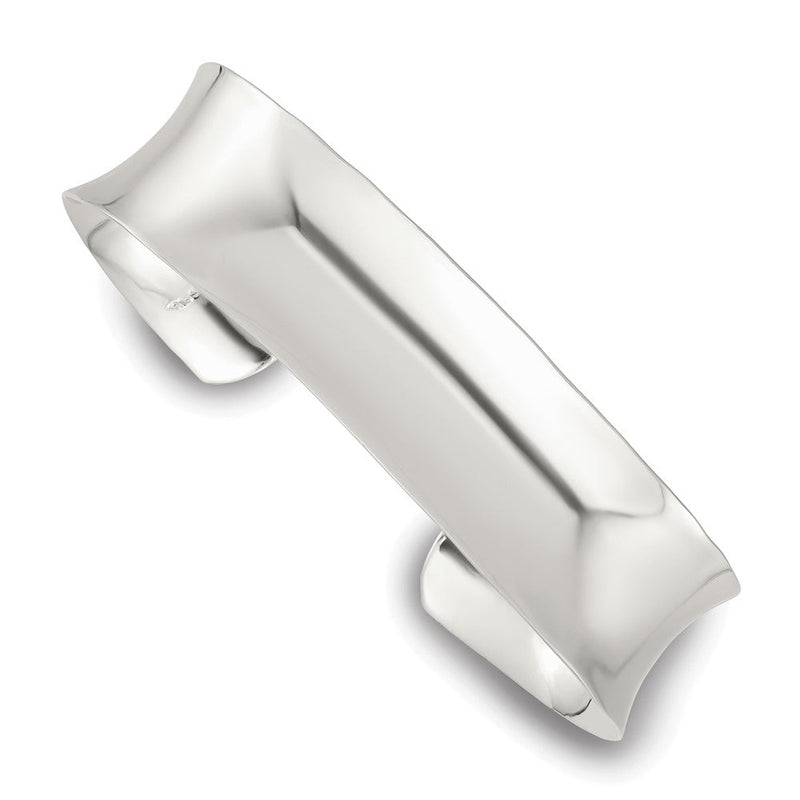 Sterlingsilber Poliert 15mm Konkav Manschette Armreif