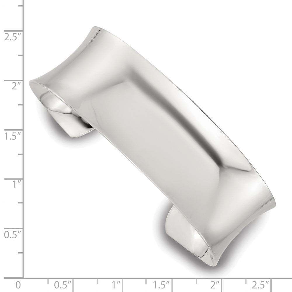Sterlingsilber Poliert 20mm Konkav Manschette Armreif