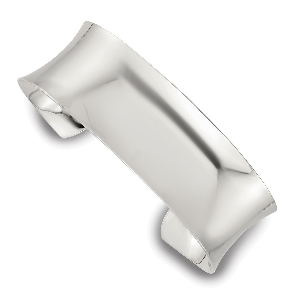 Sterlingsilber Poliert 20mm Konkav Manschette Armreif