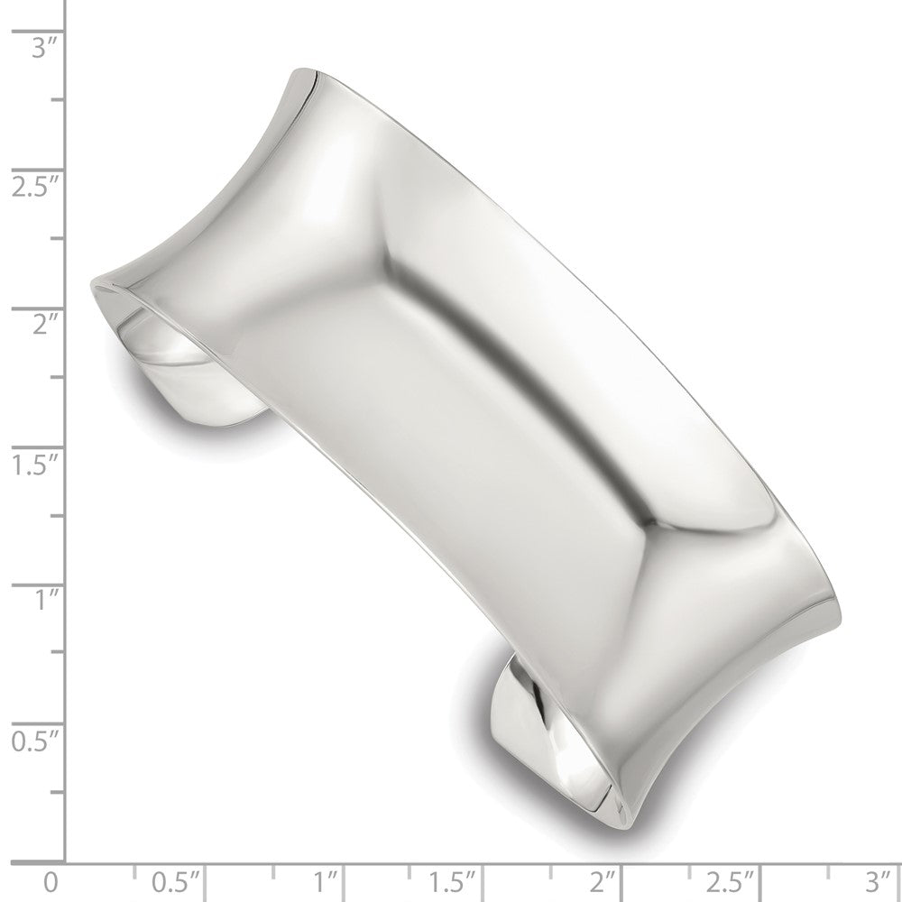 Sterlingsilber Poliert 25mm Konkav Manschette Armreif
