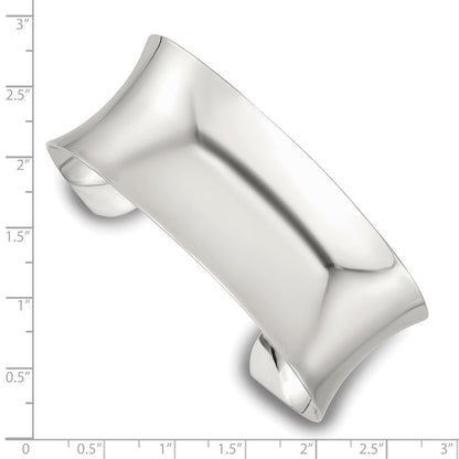 Sterlingsilber Poliert 25mm Konkav Manschette Armreif