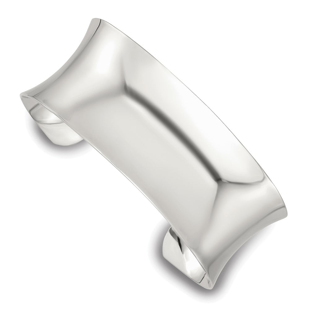 Sterlingsilber Poliert 25mm Konkav Manschette Armreif