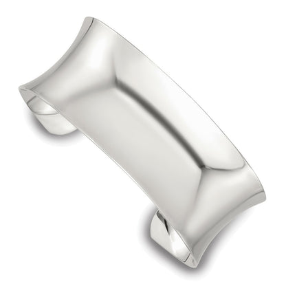 Sterlingsilber Poliert 25mm Konkav Manschette Armreif