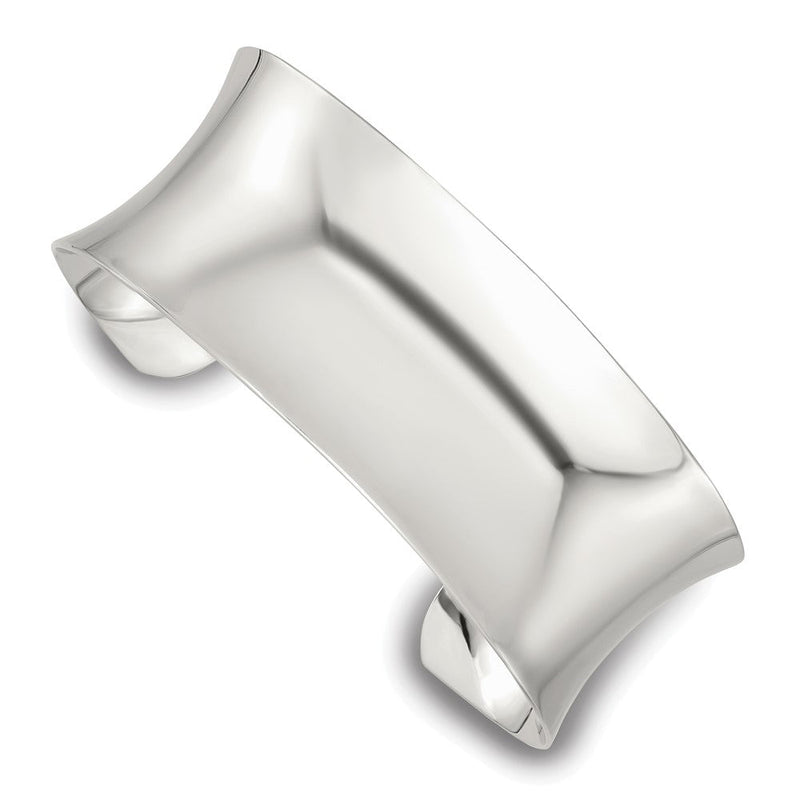Sterlingsilber Poliert 25mm Konkav Manschette Armreif
