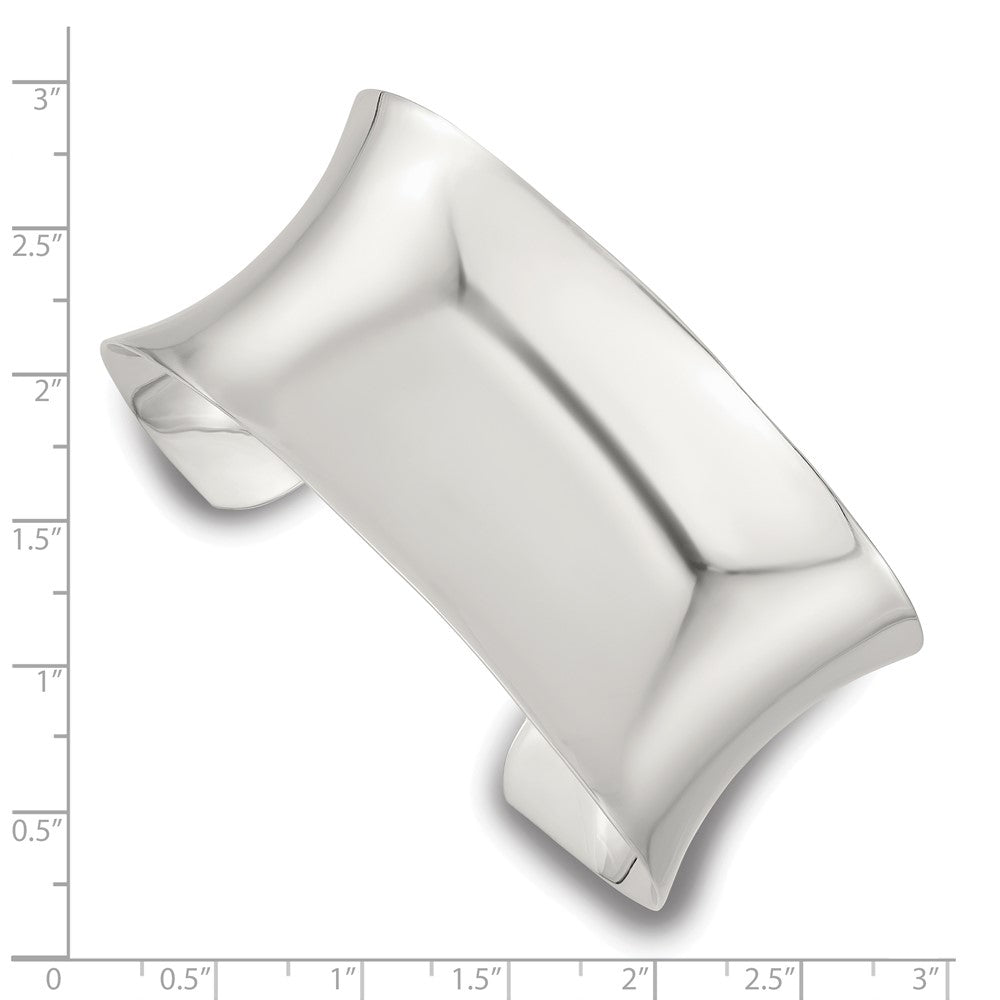 Sterlingsilber Poliert 30mm Konkav Manschette Armreif