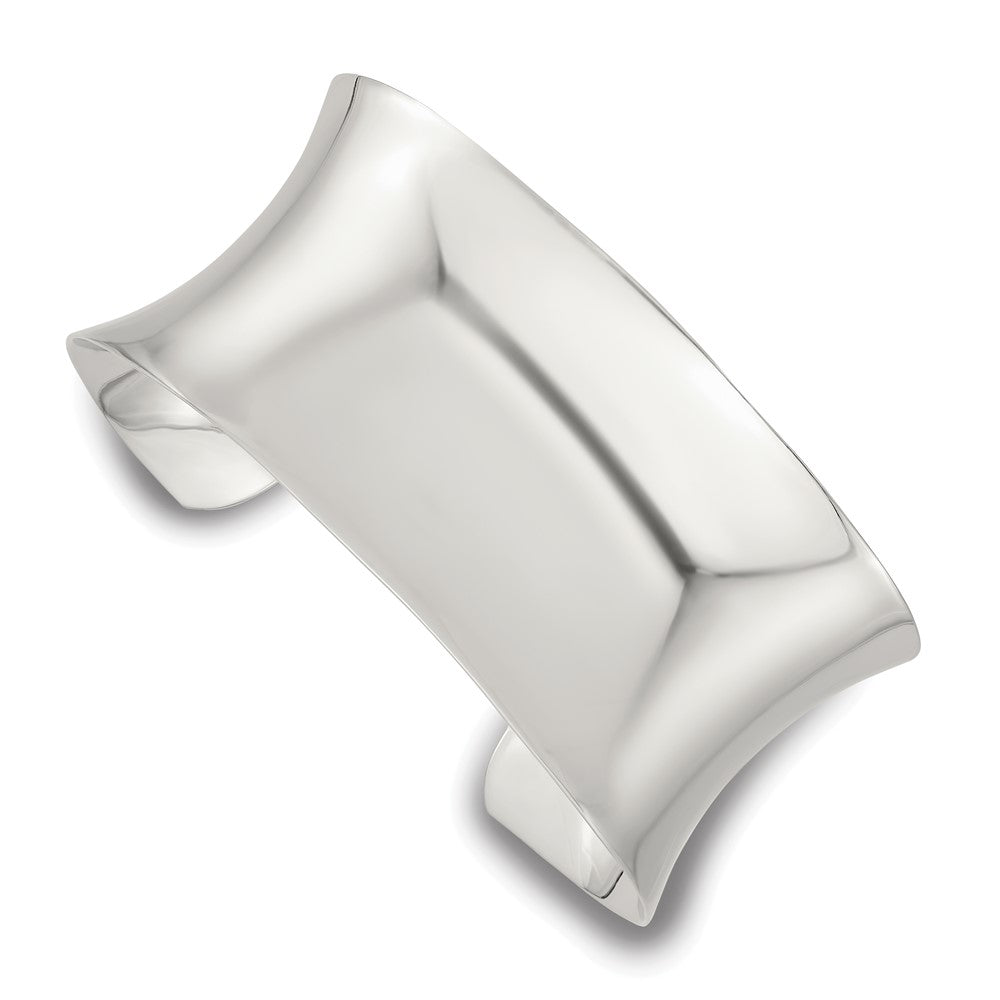 Sterlingsilber Poliert 30mm Konkav Manschette Armreif