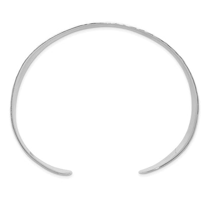 Sterlingsilber 25mm Flach Gehämmert Manschette Armreif